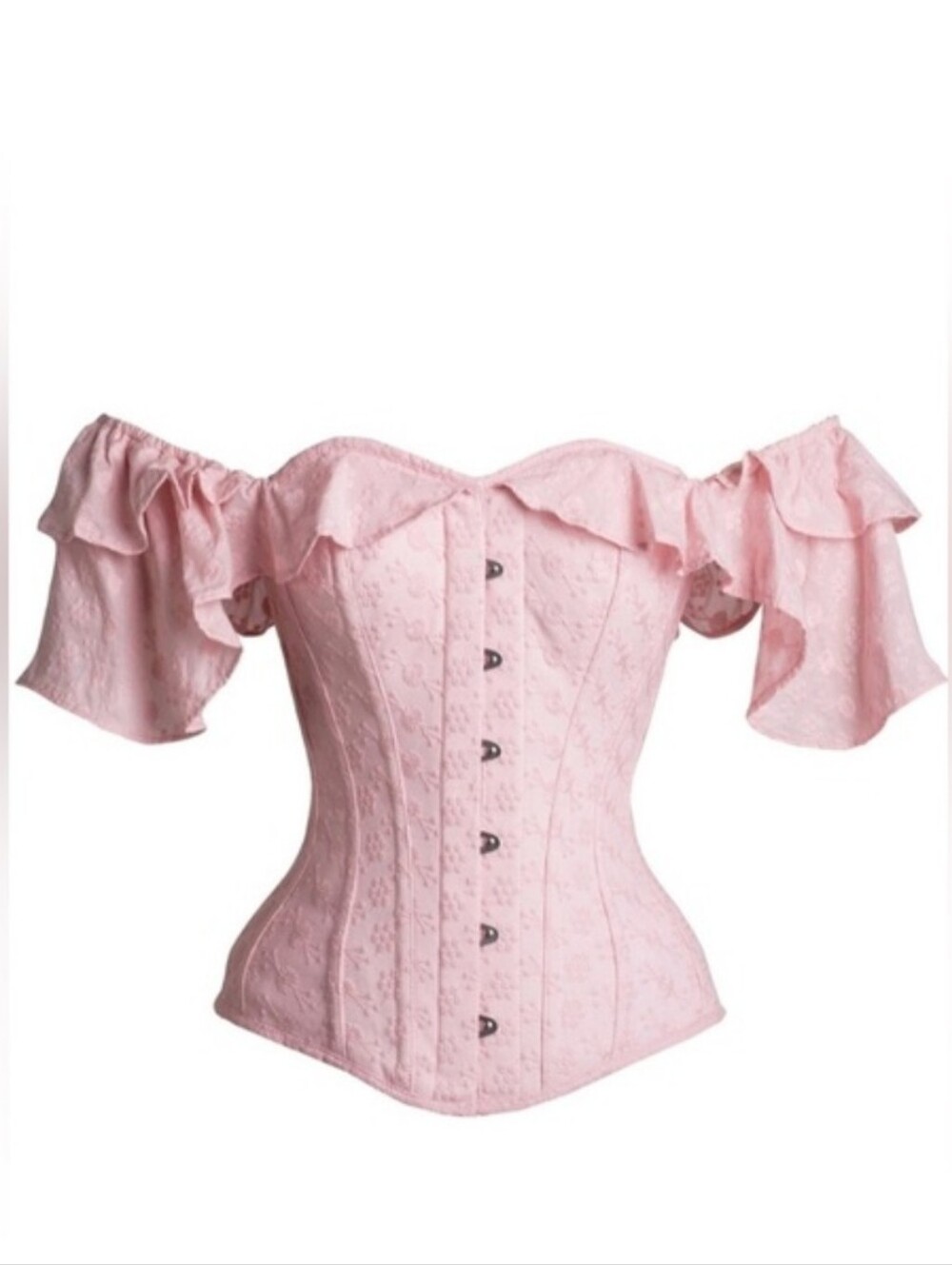 CORSET STORY PINK COTTON EMBROIDERY ANGLAISE CORSET TOP NWT UK 24